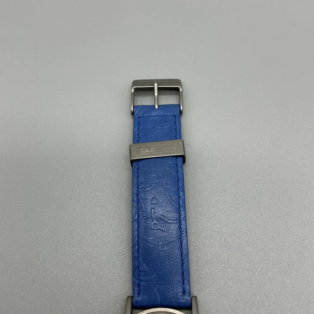 Mercedes-Benz CLK Cabrio Mens Watch 32mm White Blue Dial Blue Leather New Batt